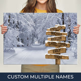 Winter Road 2 Multi-Names Premium Canvas