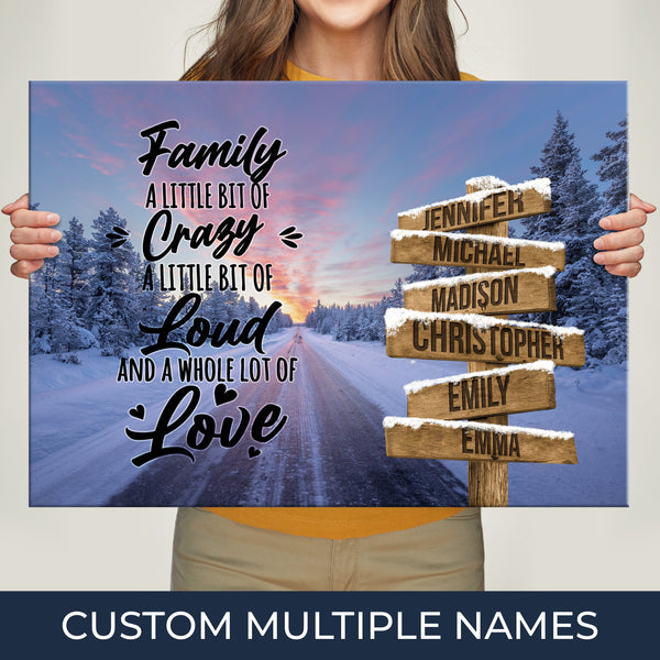 Winter Dawn Road Saying 2 Multi-Names Premium Canvas