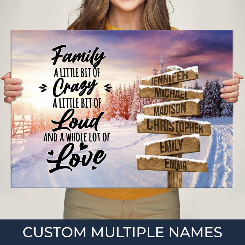 Winter Tree Path Saying 2 Multi-Names Premium Canvas