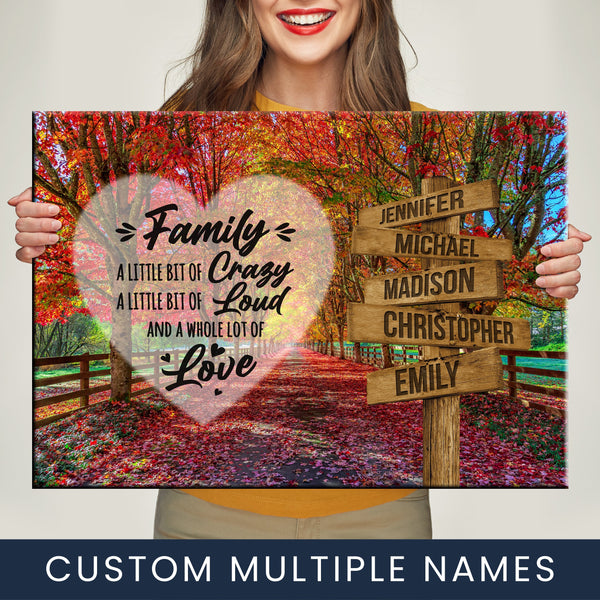 Autumn Red Road Saying 2 Multi-Names Premium Canvas