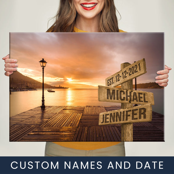 Sunrise Bay Names Premium Canvas