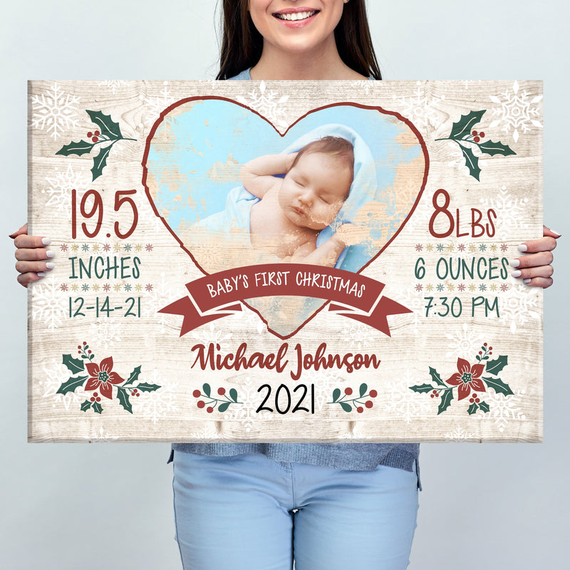 Baby's First Christmas Premium Canvas