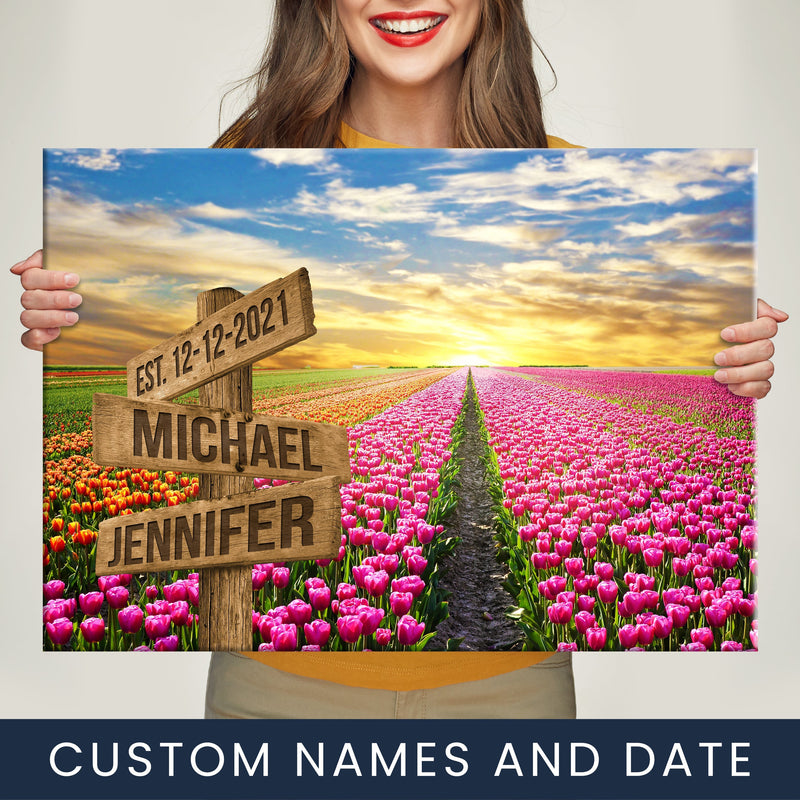 Tulip Field Names Premium Canvas