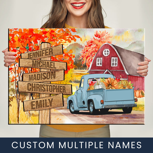 Old Truck Barn Art Multi-Names Premium Canvas
