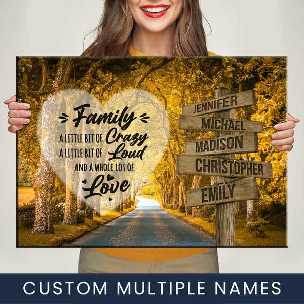 Autumn Yellow Road Saying 2 Multi-Names Premium Canvas