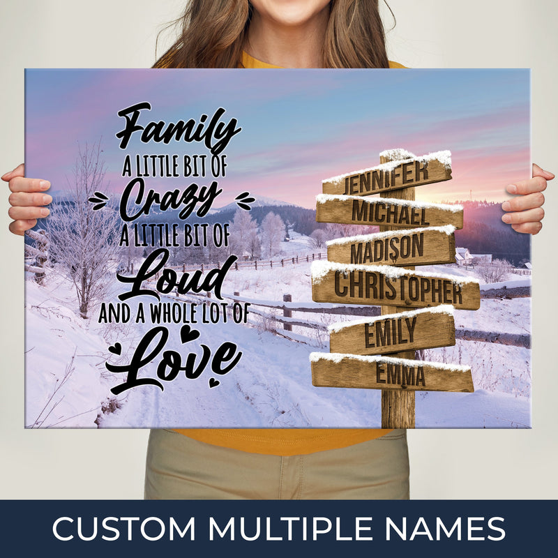 Winter Farm Saying 2 Multi-Names Premium Canvas