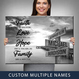 Ocean Dock Faith Multi-Names Premium Canvas