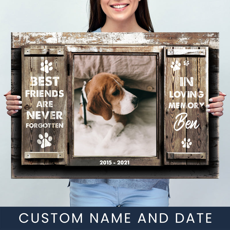 Dog Best Friend Shutters Premium Canvas