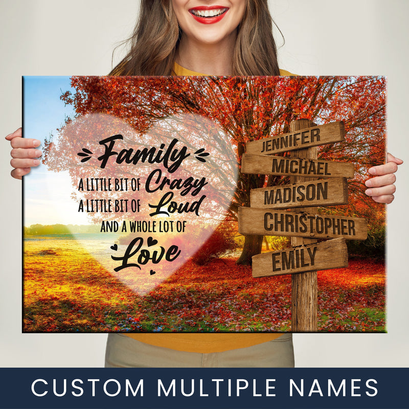 Autumn Big Oak Saying 2 Multi-Names Premium Canvas