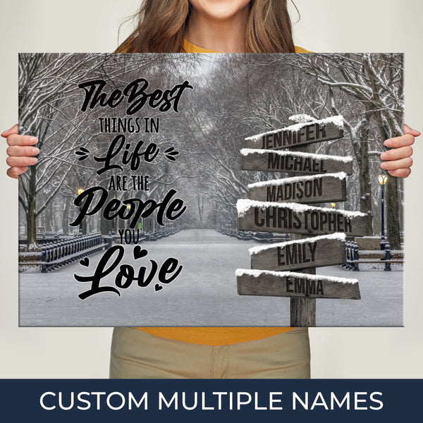 Winter Path Saying 3 Multi-Names Premium Canvas