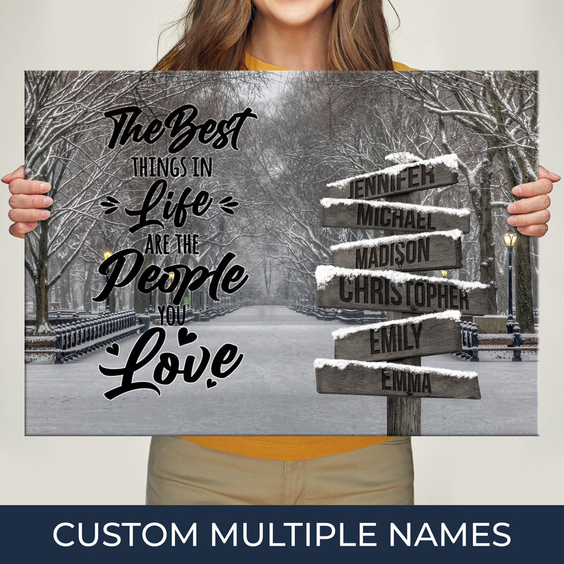 Winter Path Saying 3 Multi-Names Premium Canvas