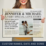 Newspaper Love Story Premium Canvas