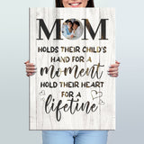 Mom Holds Hands and Heart Premium Canvas