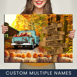 Old Truck Barn 3 Multi-Names Premium Canvas