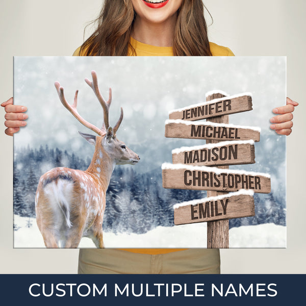 Deer Multi-Names Premium Canvas