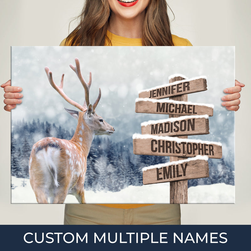 Deer Multi-Names Premium Canvas