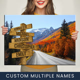 Autumn Mountain Multi-Names Premium Canvas