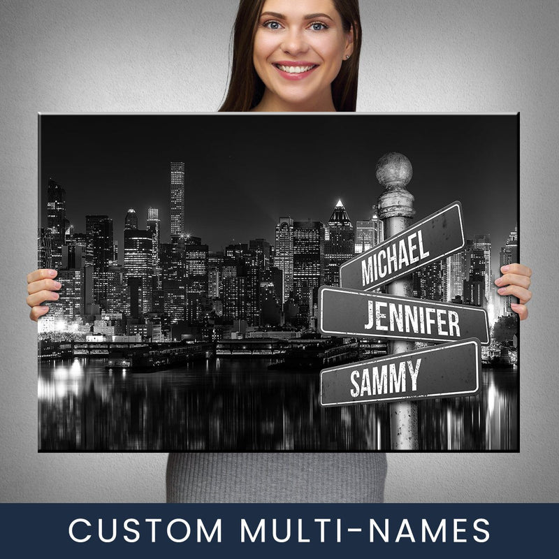 City Themed Multi-Names Premium Canvas