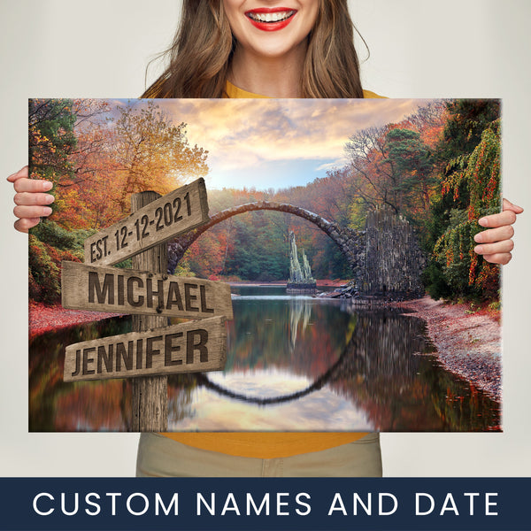 Autumn Lake Names Premium Canvas