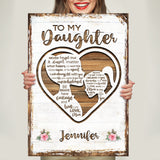 To My Daughter Heart Premium Canvas