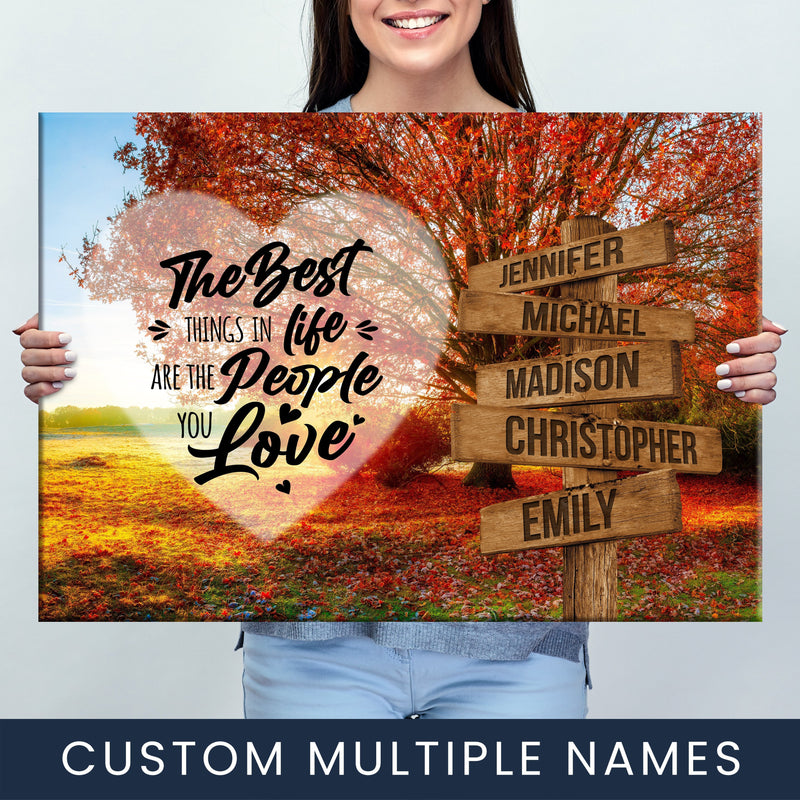 Autumn Big Oak Saying 3 Multi-Names Premium Canvas