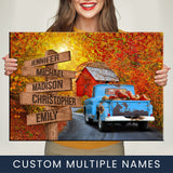 Old Truck Barn 2 Multi-Names Premium Canvas