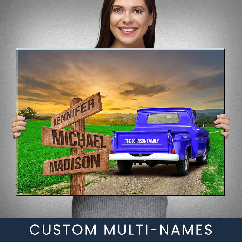 Old Truck Multi-Names Premium Canvas