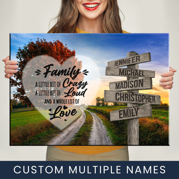 Autumn Country Road Saying 2 Multi-Names Premium Canvas