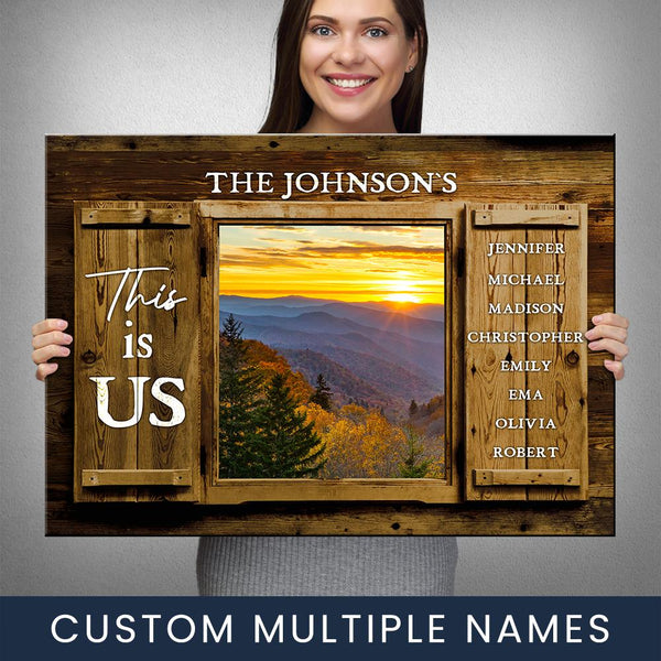 Smoky Mountain Color Wood Shutters Multi-Names Premium Canvas