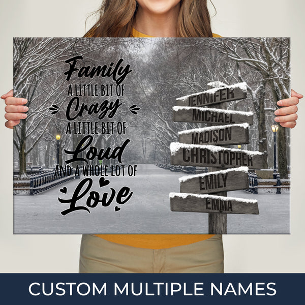 Winter Path Saying 2 Multi-Names Premium Canvas