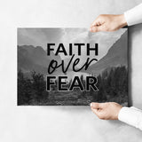 Faith Over Fear - Mountain Range Poster