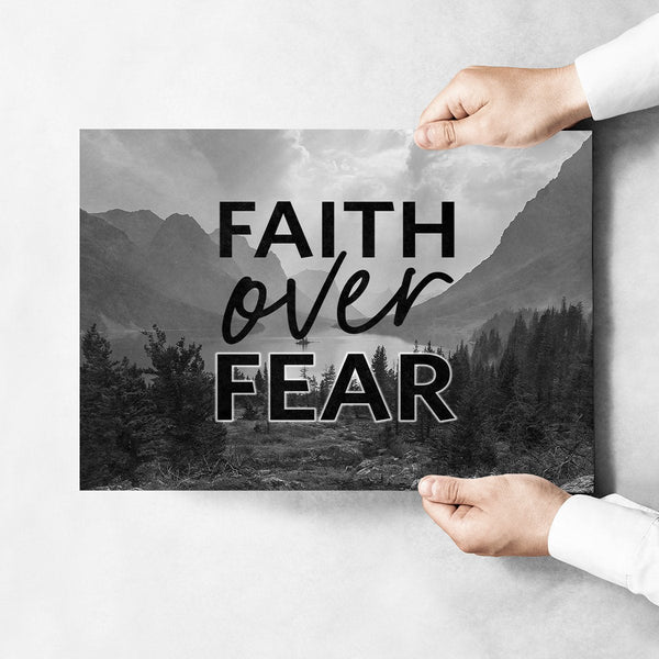 Faith Over Fear - Mountain Range Poster