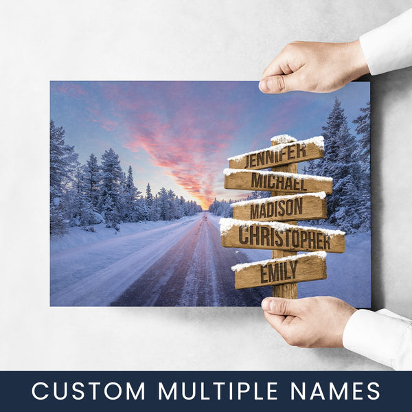 Winter Dawn Road Multi-Names Poster