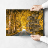 Autumn Yellow Road Multi-Names Poster