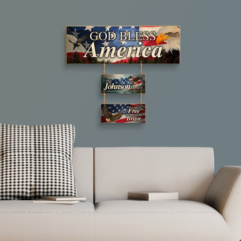 American Eagle Wooden Sign