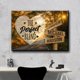 Autumn Road Heart Color Saying 4 Multi-Names Premium Canvas