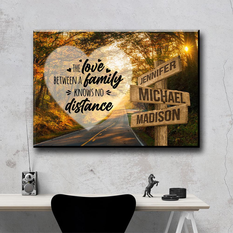 Autumn Road Heart Color Saying 5 Multi-Names Premium Canvas
