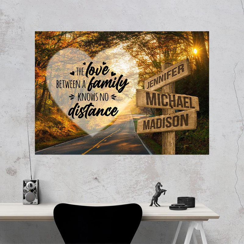 Autumn Road Heart Color Saying 5 Multi-Names Poster