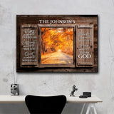 Autumn Road Color Wood Shutters Premium Canvas Saying 8
