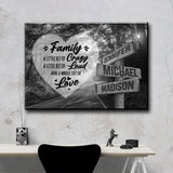 Autumn Road Heart Saying 2 Multi-Names Premium Canvas