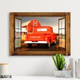 Old Truck Barn Window Premium Canvas