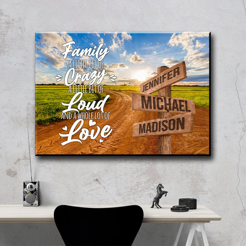 Dirt Road Color Saying 2 Multi-Names Premium Canvas