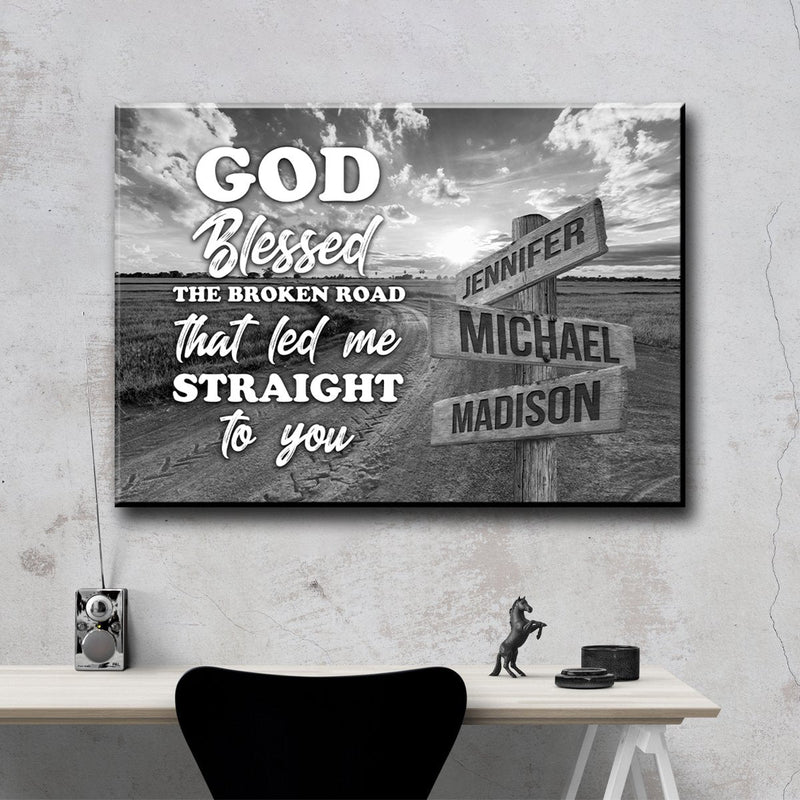 Dirt Road - God Blessed Multi-Names Premium Canvas