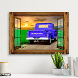 Old Truck Farm Window Premium Canvas