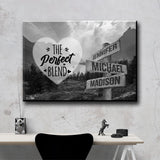 Mountain Range Heart Saying 4 Multi-Names Premium Canvas