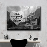 Mountain Range Heart Saying 5 Multi-Names Premium Canvas