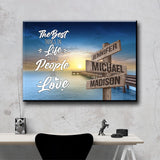 Ocean Dock Color Saying 3 Multi-Names Premium Canvas