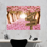 Pink Petal Road Multi-Names Poster