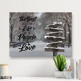 Winter Path Saying 3 Multi-Names Premium Canvas