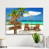 Beach Chair 2 Names Premium Canvas